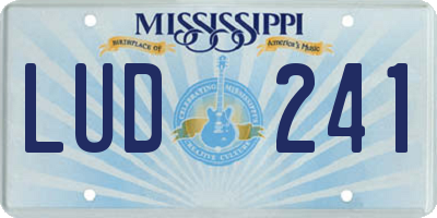 MS license plate LUD241