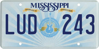 MS license plate LUD243