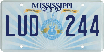 MS license plate LUD244