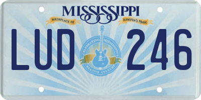 MS license plate LUD246