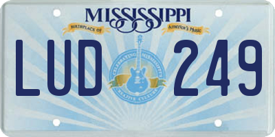 MS license plate LUD249