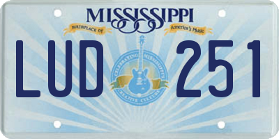 MS license plate LUD251