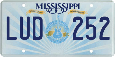 MS license plate LUD252