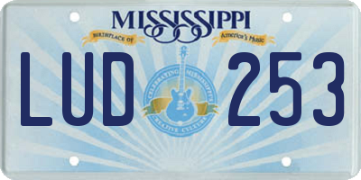 MS license plate LUD253