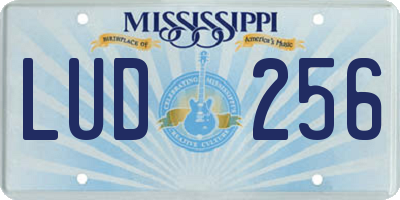 MS license plate LUD256