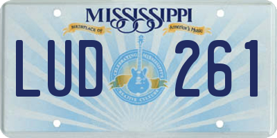 MS license plate LUD261