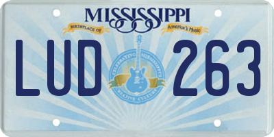 MS license plate LUD263