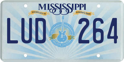 MS license plate LUD264