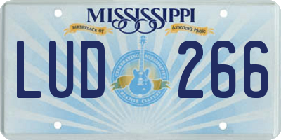 MS license plate LUD266