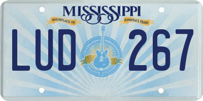 MS license plate LUD267