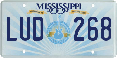 MS license plate LUD268