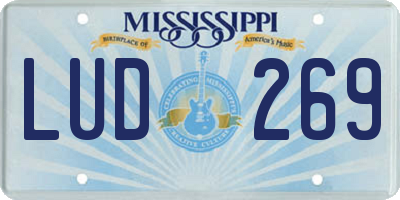 MS license plate LUD269