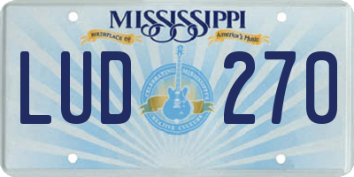 MS license plate LUD270