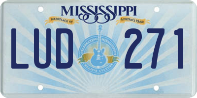 MS license plate LUD271