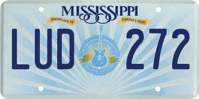 MS license plate LUD272