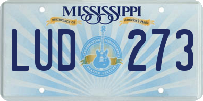 MS license plate LUD273