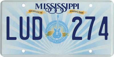 MS license plate LUD274