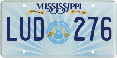 MS license plate LUD276