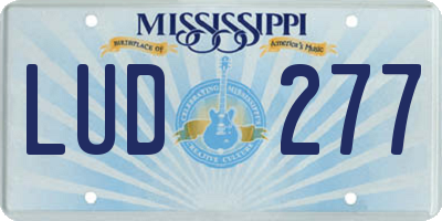 MS license plate LUD277