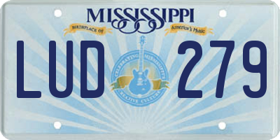 MS license plate LUD279