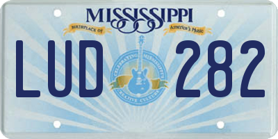 MS license plate LUD282