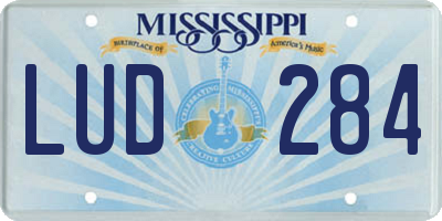 MS license plate LUD284