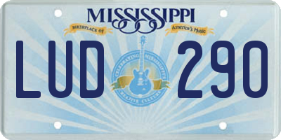 MS license plate LUD290