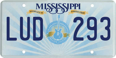 MS license plate LUD293