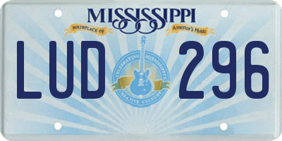 MS license plate LUD296