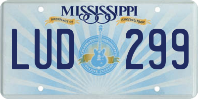 MS license plate LUD299
