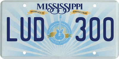 MS license plate LUD300