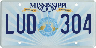 MS license plate LUD304
