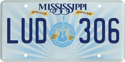 MS license plate LUD306
