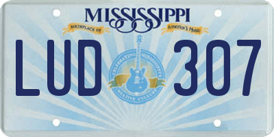 MS license plate LUD307