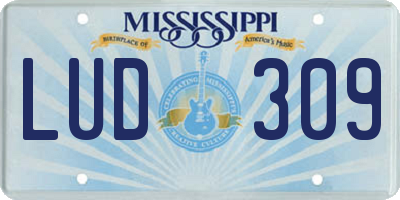 MS license plate LUD309