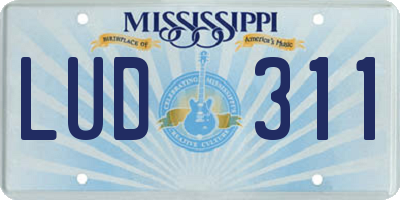 MS license plate LUD311