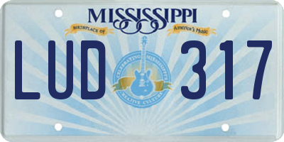 MS license plate LUD317