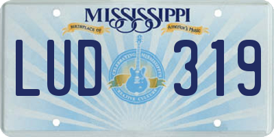 MS license plate LUD319