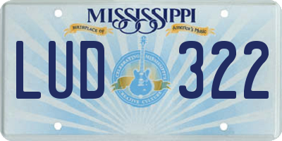 MS license plate LUD322