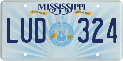 MS license plate LUD324