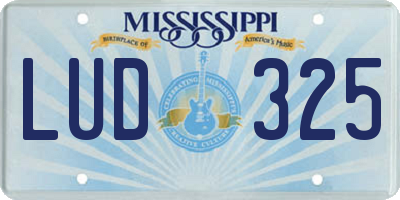 MS license plate LUD325