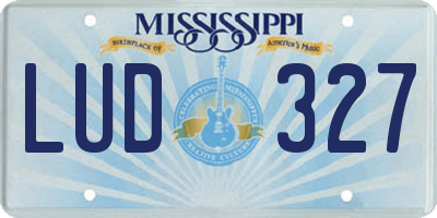 MS license plate LUD327