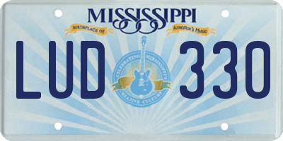 MS license plate LUD330