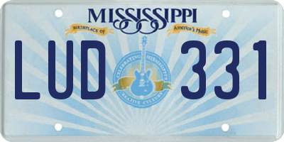 MS license plate LUD331