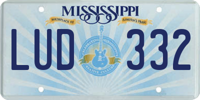 MS license plate LUD332