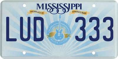 MS license plate LUD333