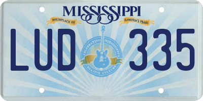 MS license plate LUD335