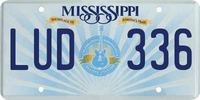 MS license plate LUD336