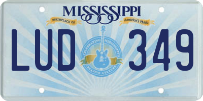 MS license plate LUD349