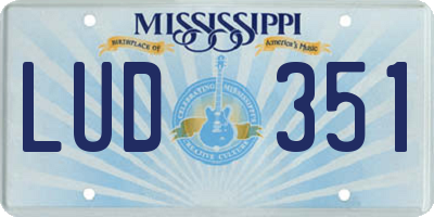 MS license plate LUD351